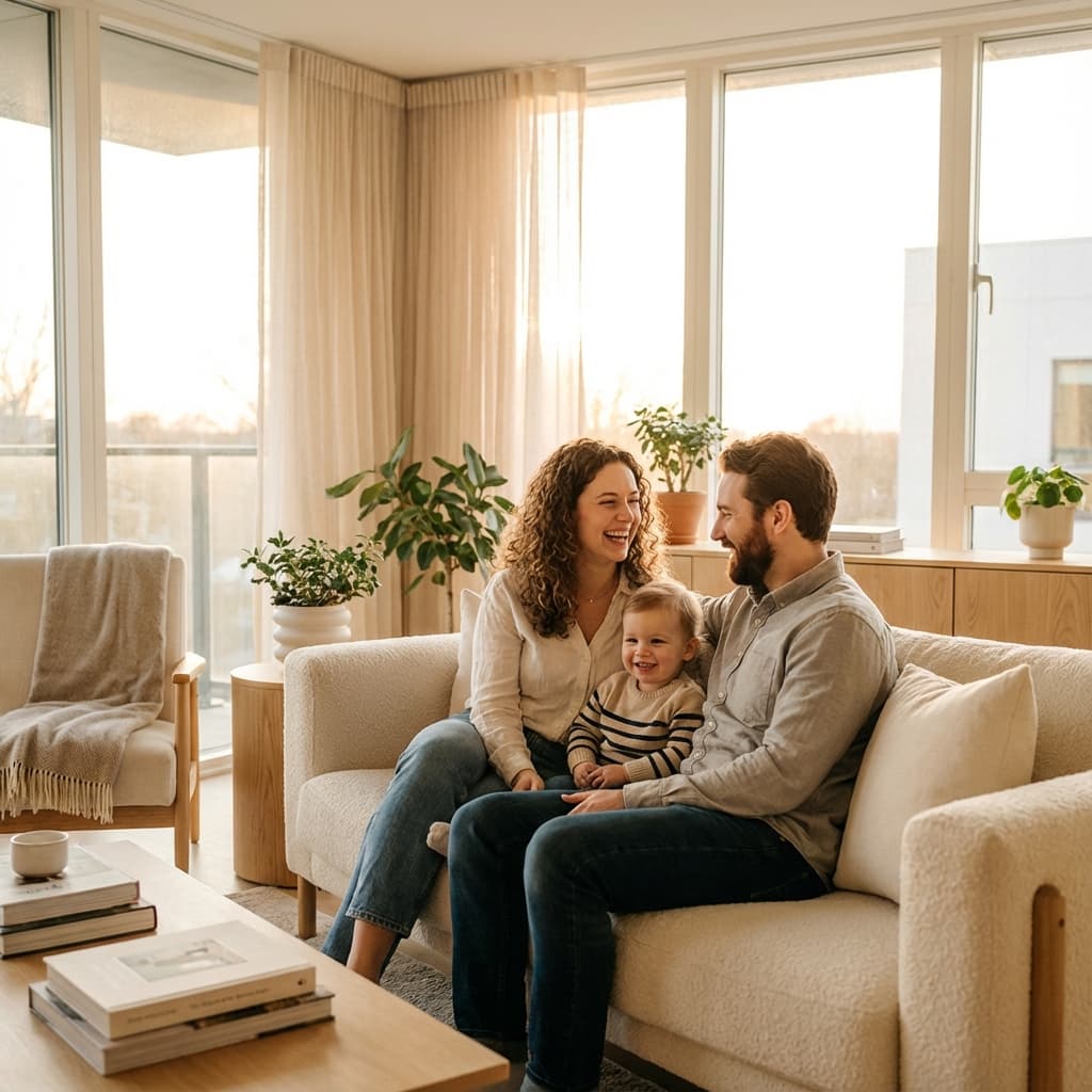 Happy family enjoying peace of mind